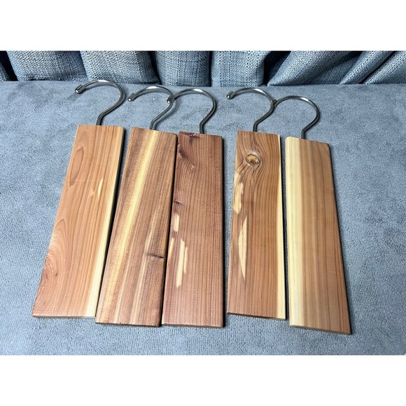 Cedar Wood Blocks Slants Hook Hang Ups Closet Anti Moth Lot Bundle 7” - Picture 1 of 8